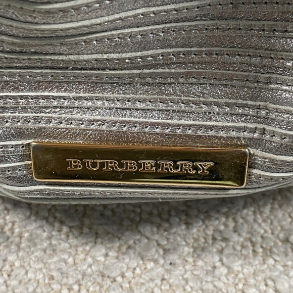 Authentic Pre-Owned Burberry Silver Leather Extra Large Ribbed Motorcycle Bag - Picture 2 of 16